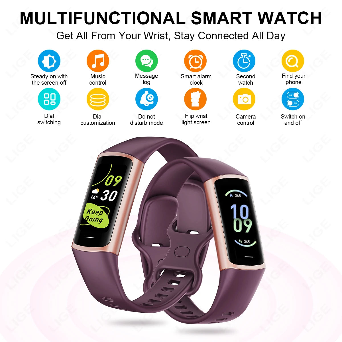 LIGE New Fashion Smartwatch Men Women