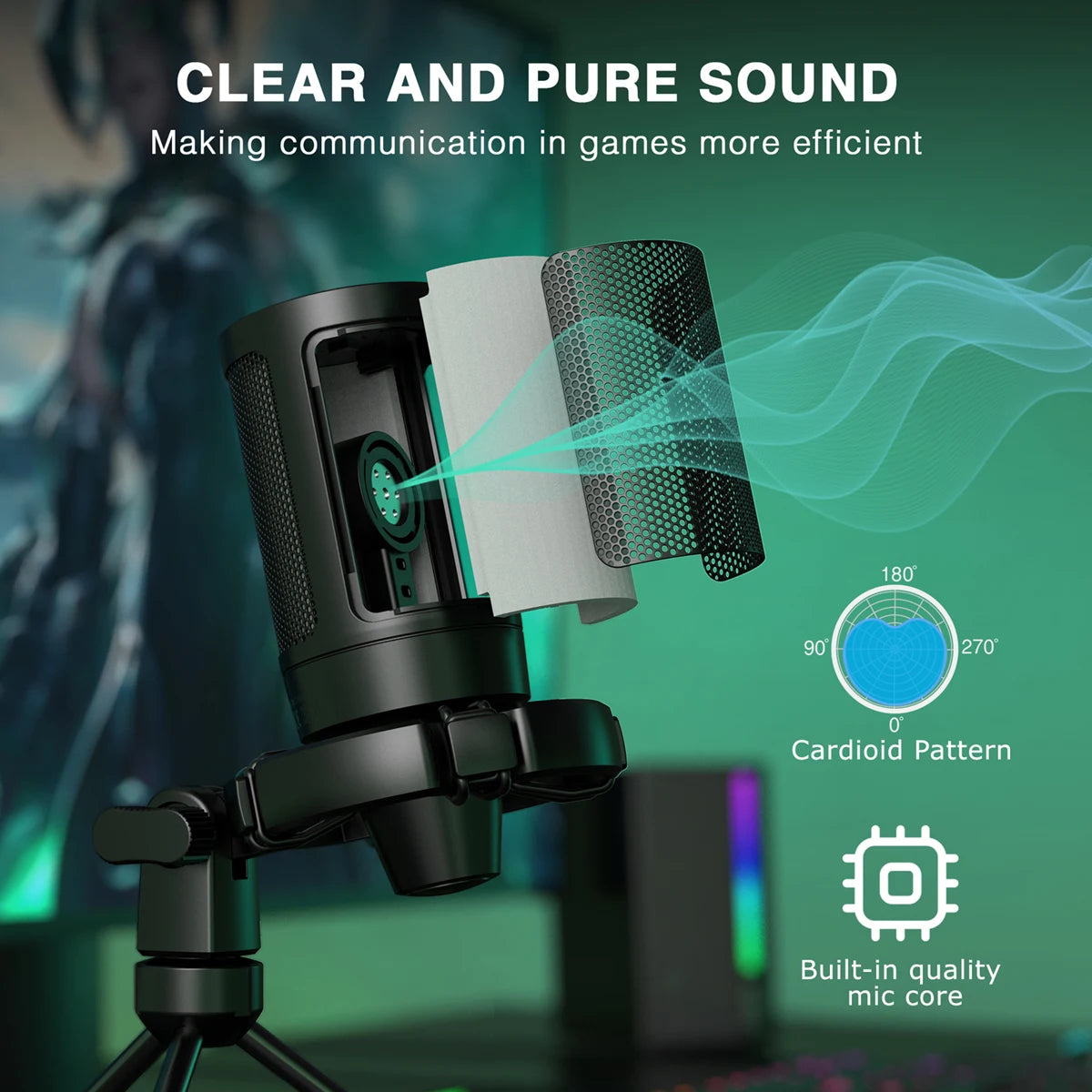FIFINE AmpliGame A2 RGB Microphone