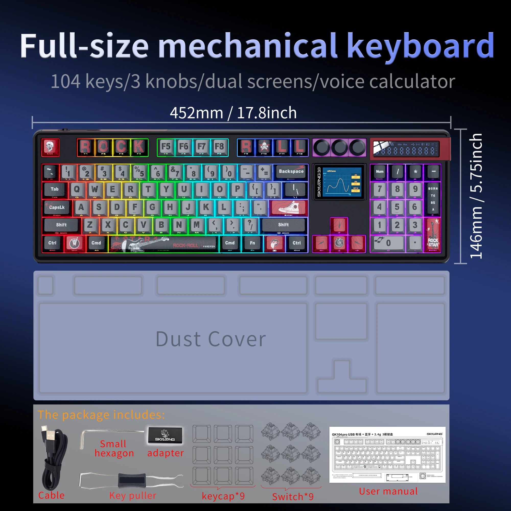 SKYLOONG GK104 Pro Wireless Keyboard